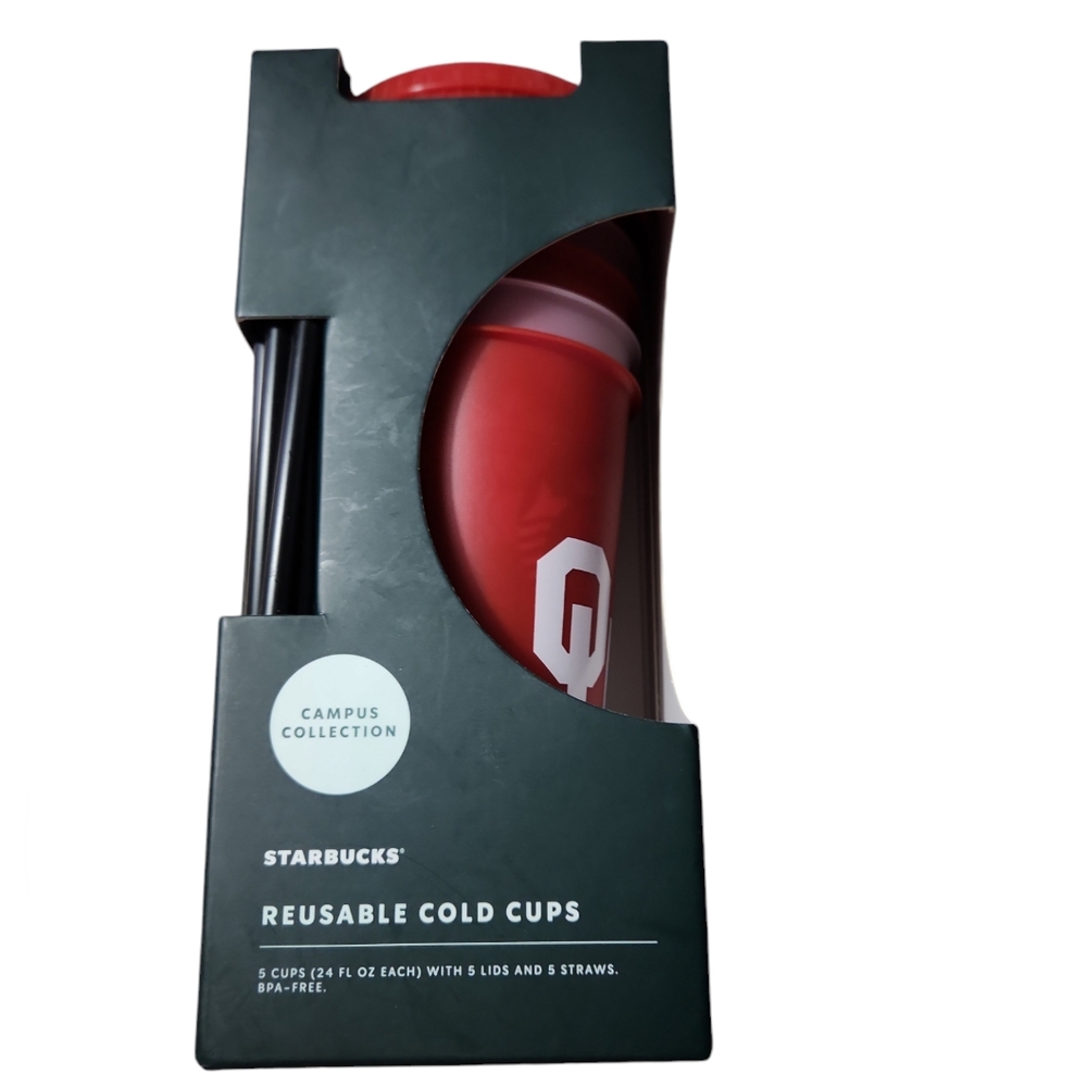 Starbucks Oklahoma Sooners Campus Collection Cups new